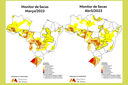 Mapas do Monitor de Secas de março e abril de 2023