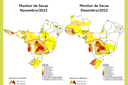Mapas do Monitor de Secas de novembro e dezembro de 2022