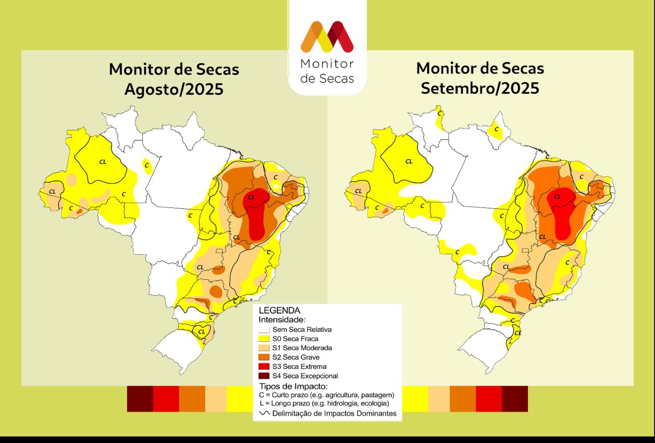 Mapas do Monitor de agosto e setembro de 2025