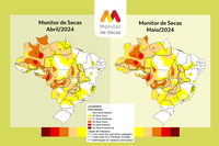 Seca se abranda no Centro-Oeste e Norte. Intensidade do fenômeno aumenta no Sudeste e se mantém estável no Nordeste e Sul segundo Monitor de Secas