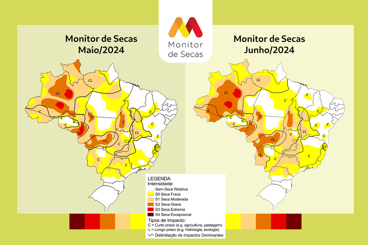 Mapas de maio e junho de 2024