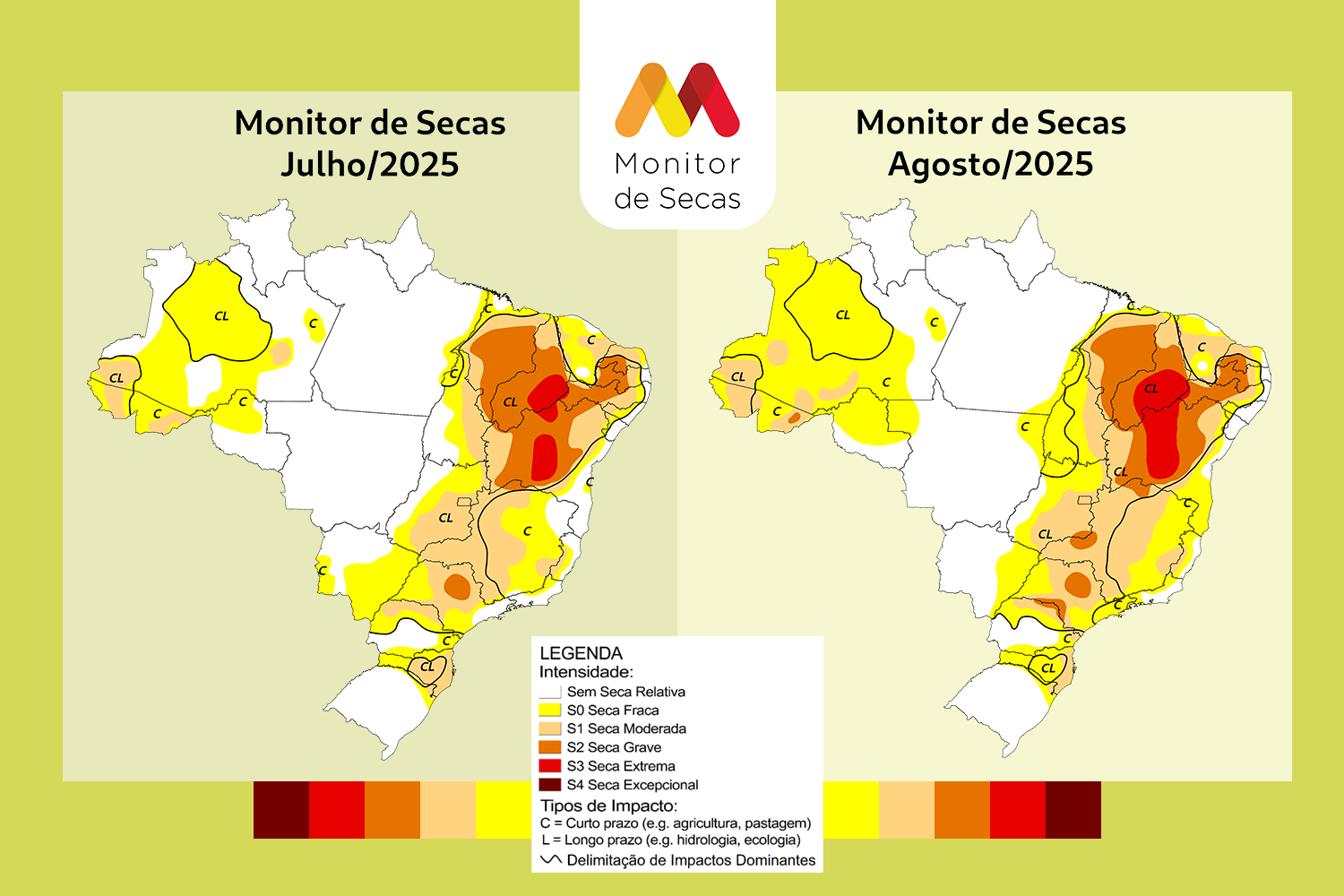 Mapas do Monitor de julho e agosto de 2025