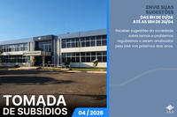 Tomada de subsídios sobre a elaboração da Agenda Regulatória 2027-2028 da ANA começa nesta quarta-feira
