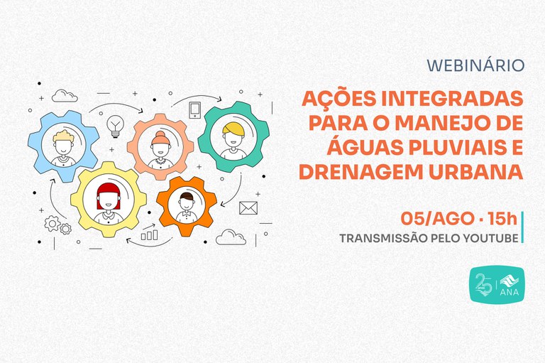 Informações sobre o webinário com o tema Ações Integradas para o Manejo de Águas Pluviais e Drenagem Urbana