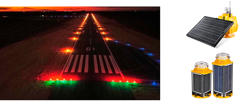 Balizamento noturno alimentado por energia fotovoltaica