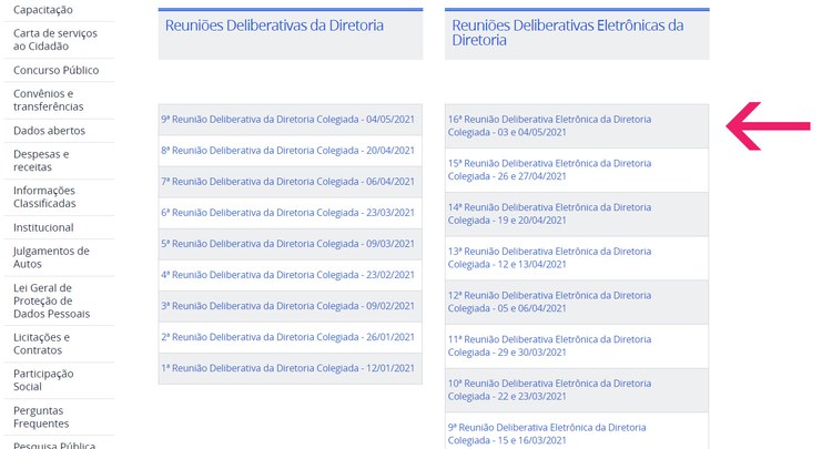 Pauta da REDIR Eletrônica