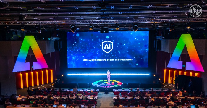 Foto da Cúpula Global AI for Good, realizada em Genebra, Suíça