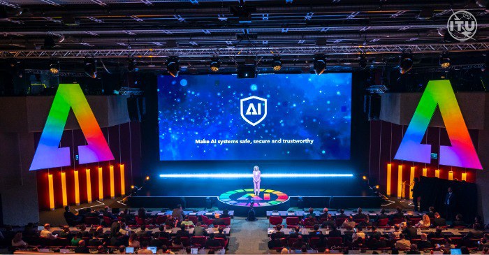 Foto da Cúpula Global AI for Good, realizada em Genebra, Suíça