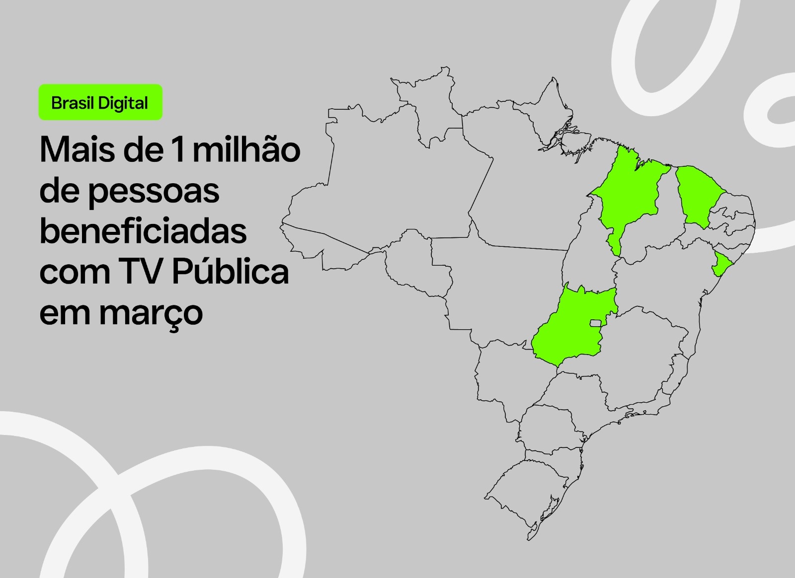 Iagem mostra mapa do Brasil com destaque para os quatro estados contemplados