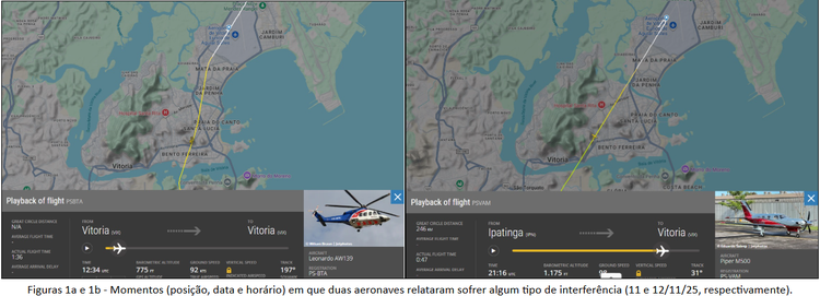 Mapa do relato de interferência