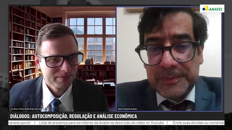 Magistrado Bruno Bodart e procurador-geral da Procuradoria Federal Especializada junto à Anatel, Cássio Cavalcante Andrade