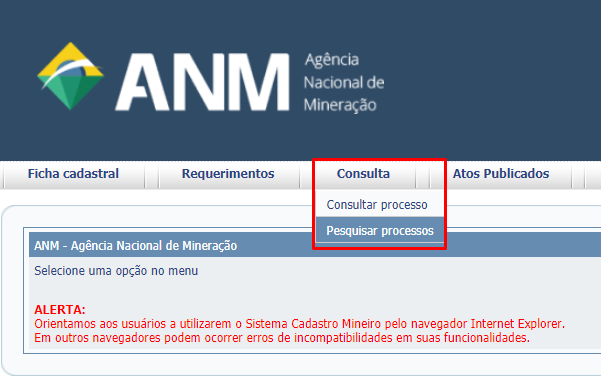 Acesse Pesquisar processo conforme imagem abaixo