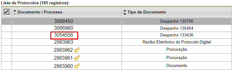 Na imagem abaixo exemplificamos a identificação de um documento público