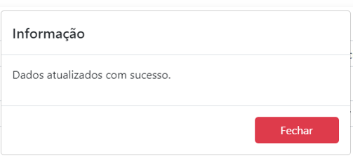 dados realizados com sucesso