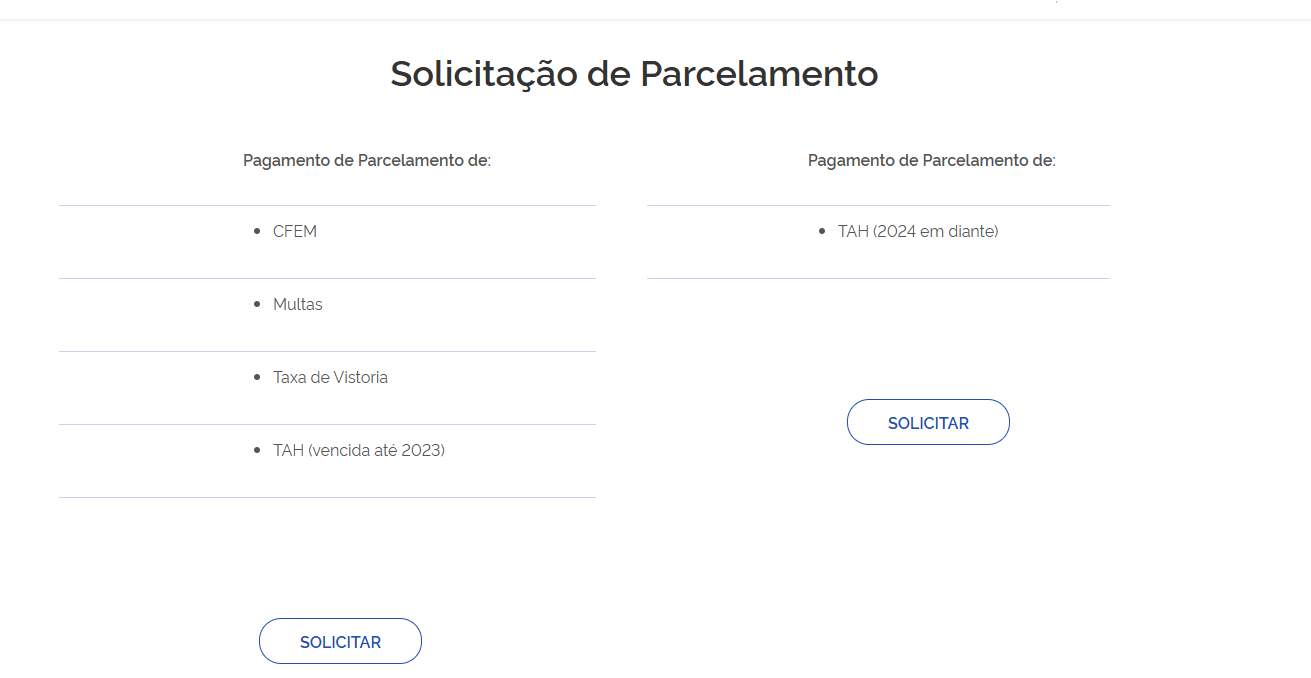 captura solicitacoes de parcelamento