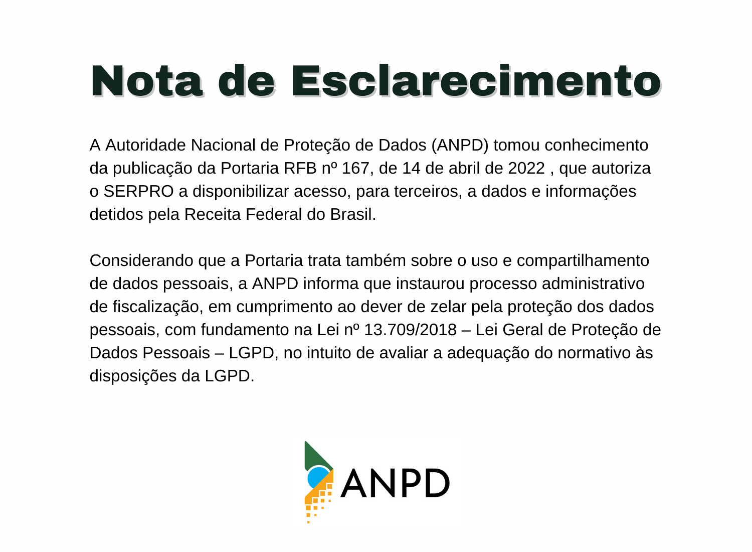 NOTA DE ESCLARECIMENTO!!