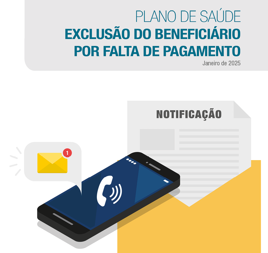 Capa da cartilha sobre notificação por inadimplência do beneficiário.