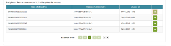 Imagem da tela de comprovante de envio.