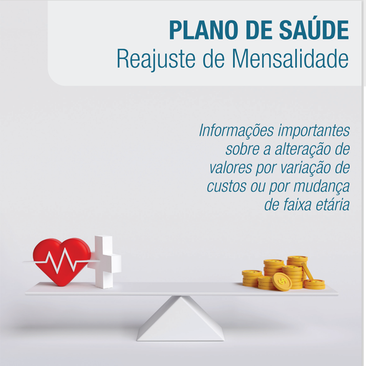 Capa da cartilha sobre reajuste de mensalidade.