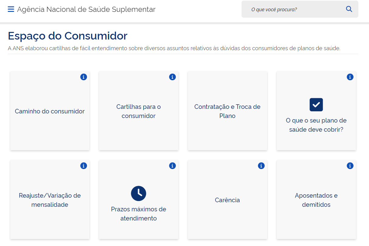 Seção do portal da ANS traz várias informações úteis para os consumidores de planos de saúde e para quem deseja contratar um produto 
