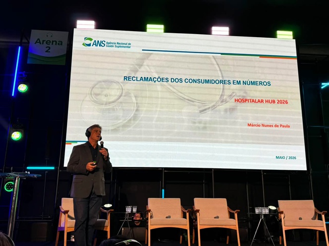 Na sequência, Márcio Nunes de Paula, da Assessoria de Informações e Sistema, comenta os números das reclamações dos consumidores registradas na ANS