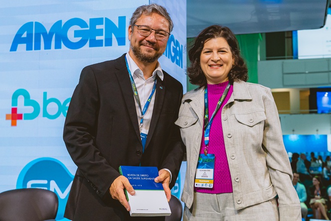 Luis Gustavo Kiatake, da Sociedade Brasileira de Informática em Saúde (SBIS), e Celina Ferro, pela ANS, conversaram sobre o uso da tecnologia na saúde