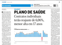 Jornal destaca que o reajuste anunciado é o menor em 17 anos