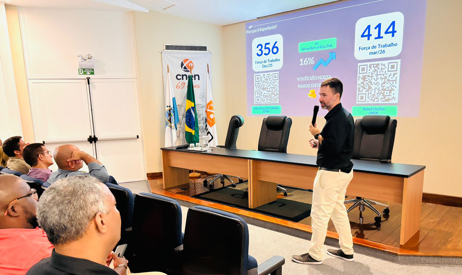 Leonardo Bezerra, coordenador-geral de Gestão de Pessoas, liderou o programa de ambientação dos novos servidores. (Fotos: Bianca Wendhausen/ANSN)