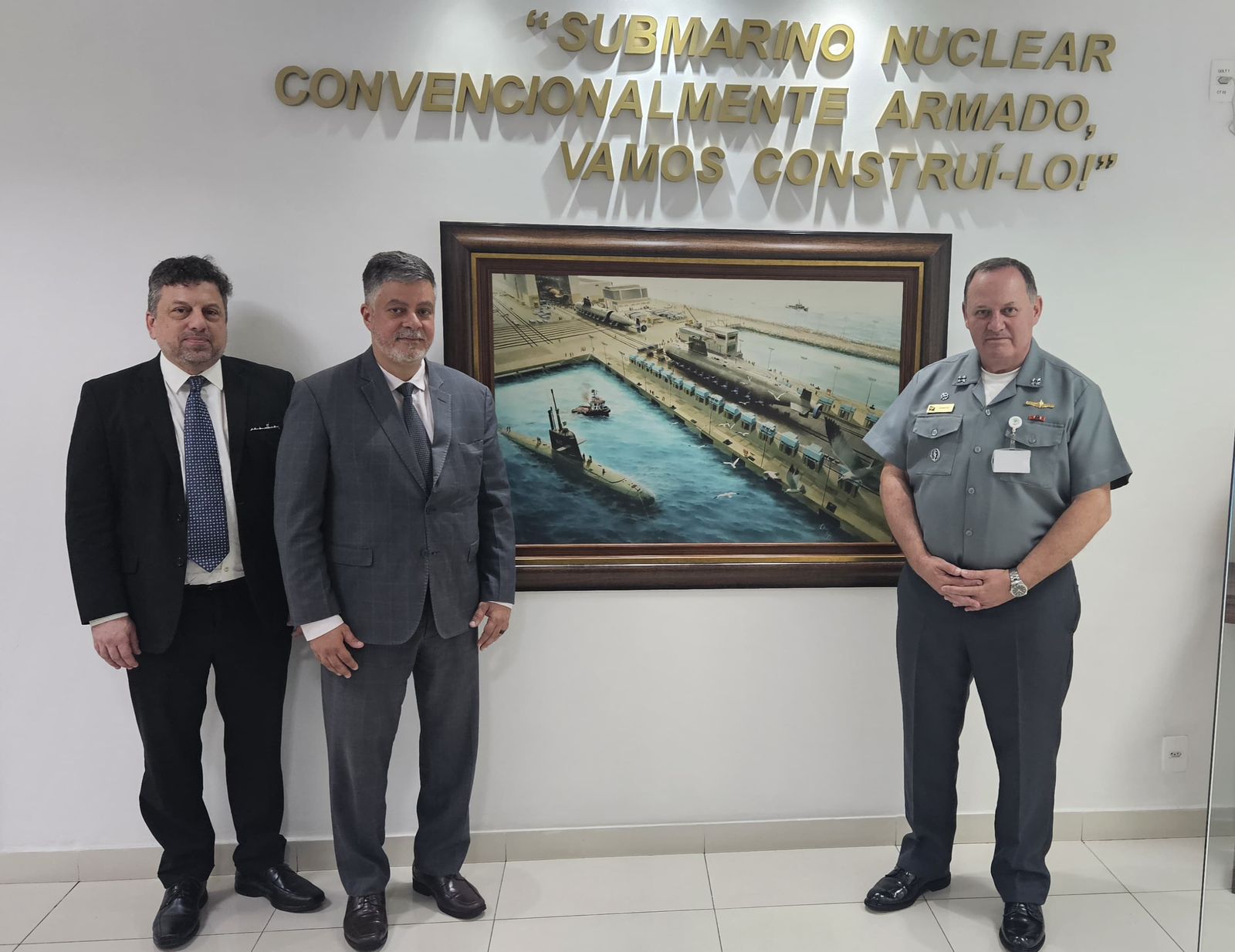 Ricardo Guterres, Alessandro Facure e o Almirante Alexandre Rabello de Faria.