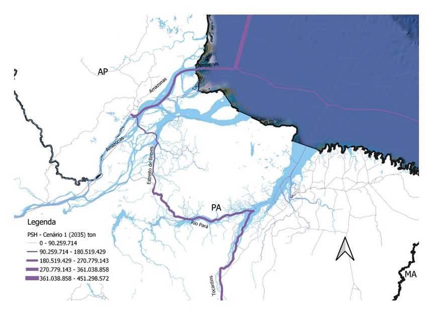 Fluxo de Transporte na confluência do Tocantins e Amazonas.