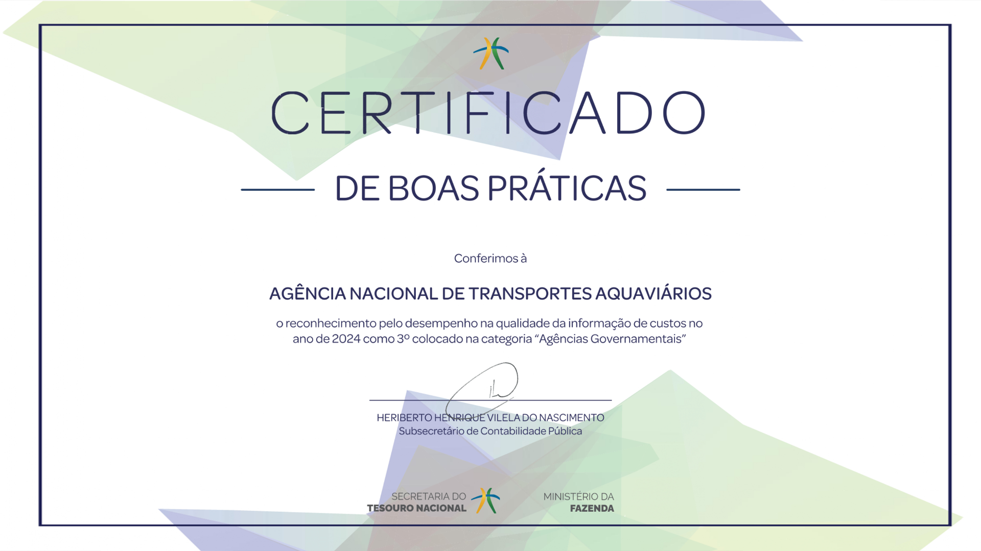 O Ranking da Qualidade da Informação de Custos é elaborado pelo Ministério da Fazenda