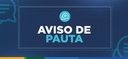IMAGEM COM O FUNDO AZUL, COM LETRAS EM BRANCO ESCRITO AVISO DE PAUTA