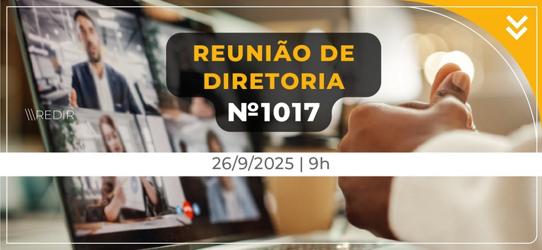 Banner com a IDV padrão da Redir e as informações da 1017ª reunião