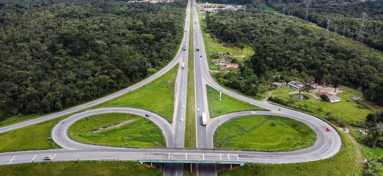 Foto aérea de um dos corredores logísticos sustentáveis das BRs