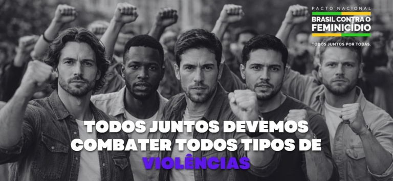 Foto com arte e banner da campanha