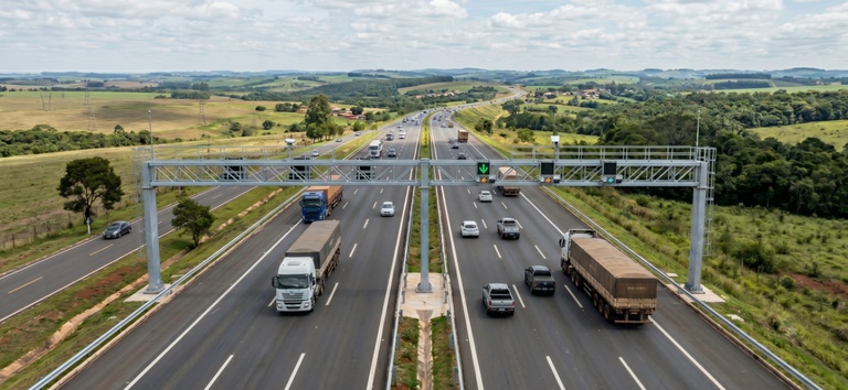 Rodovia com pórticos