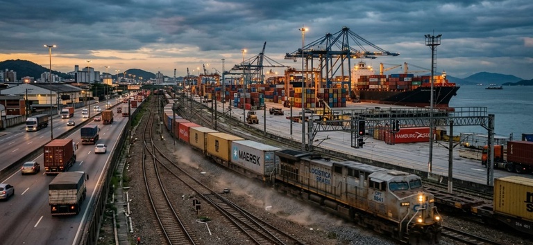 imagem de trem sobre trilhos
