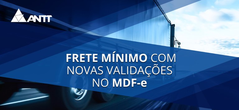 Banner escrito frete mínimo com novas validações no MDF-e