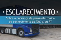 ANTT esclarece teto para cobrança da prova eletrônica de conhecimento para TAC ou RT