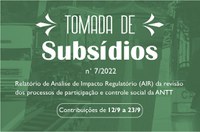 ANTT realiza Tomada de Subsídios sobre relatório de AIR da revisão dos processos de participação e controle social da ANTT