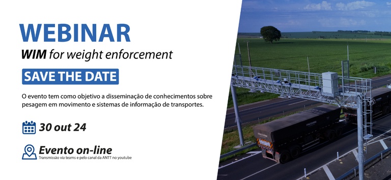 Fiscalização de pesagem em movimento (WIM) será tema de webinar com especialistas internacionais