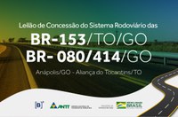 Leilão da BR-153/080/414/TO/GO vai ocorrer nesta quinta (29/4)