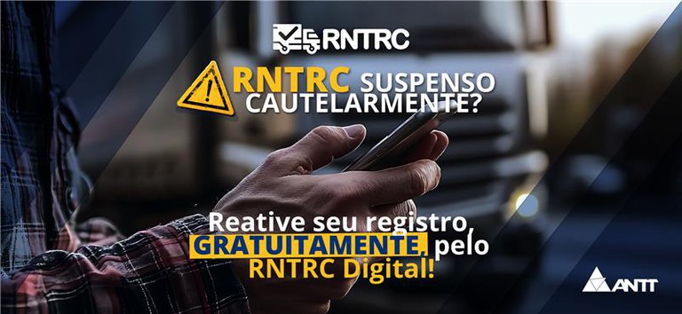 Banner com as informações de reativação do RNTRC