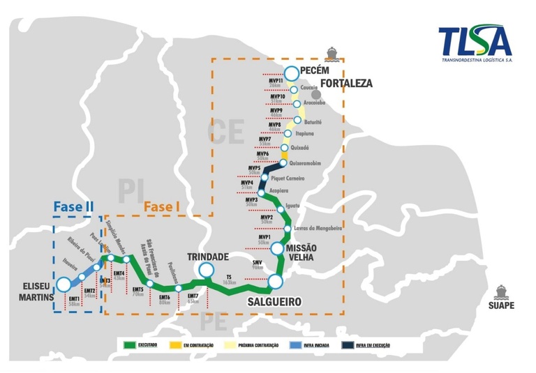 Transnordestina avança no Ceará e amplia mais 101 km de sua rede em direção ao Porto do Pecém
