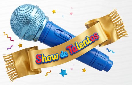 Microfone com faixa Show de Talentos