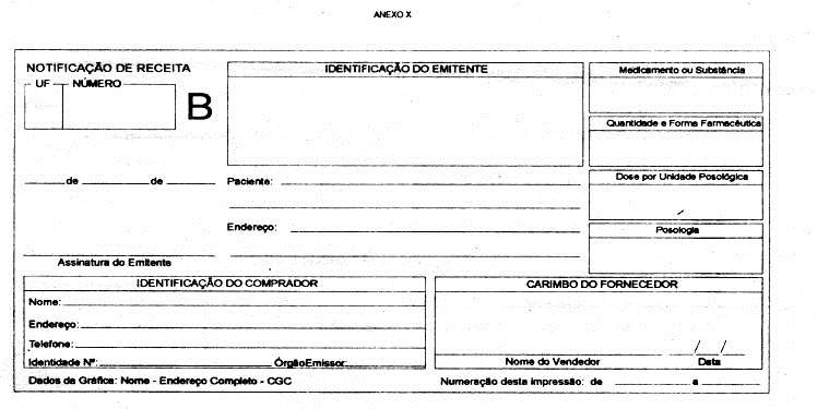 Notificação de Receita B - Anexo X - Port. 344