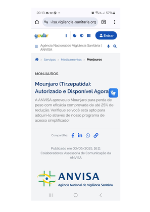 notícia falsa sobre venda de Mounjaro no site da Anvisa