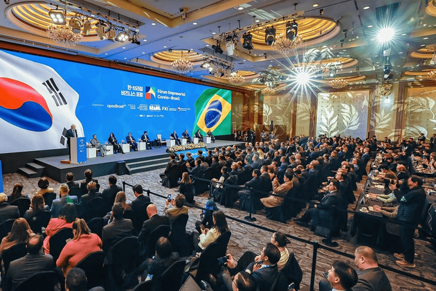 Sessão de encerramento do Encontro Empresarial Brasil-Coreia do Sul em Seul
