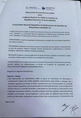 Memorando de Entendimento assinado pela Anvisa e ANARME