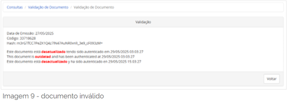 Documento inválido